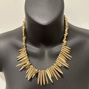 Gold Tone Spike Necklace